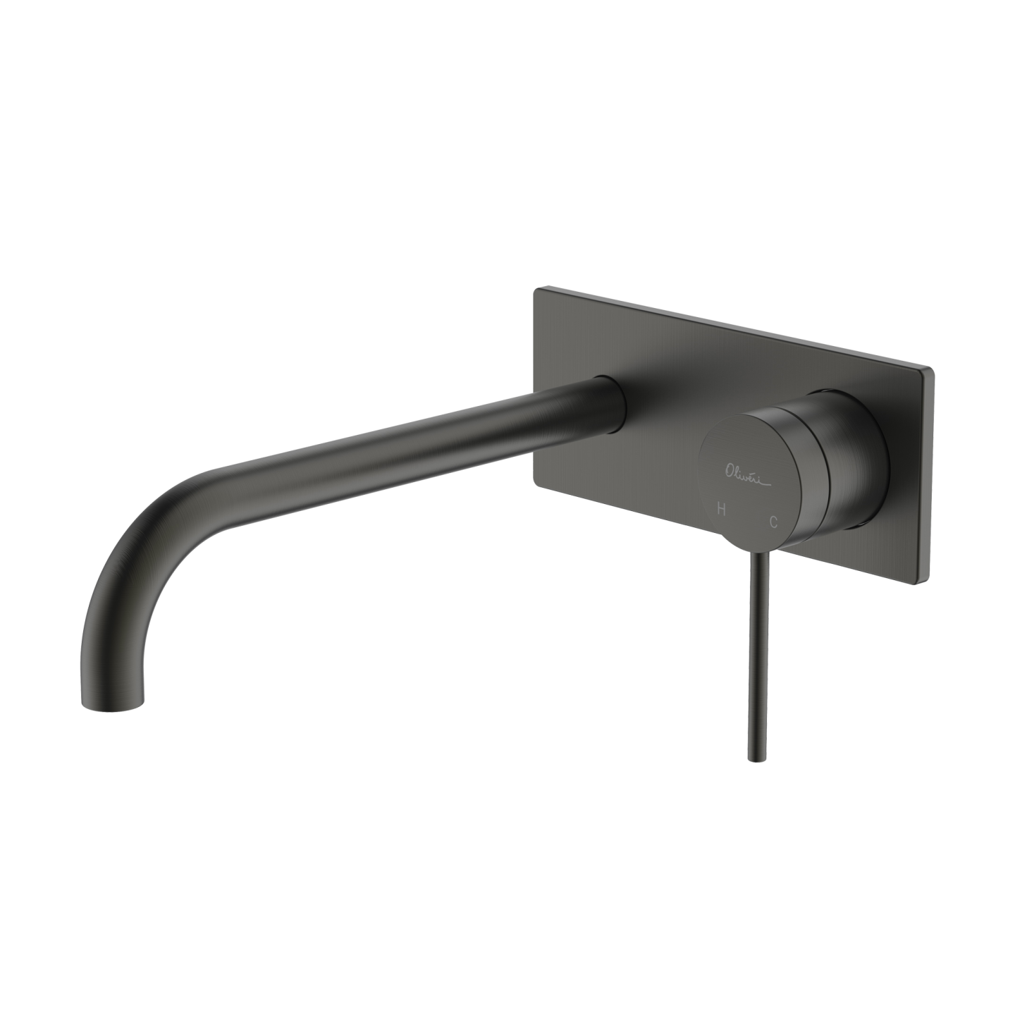 OLIVERI VENICE CURVED WALL MIXER SET GUN METAL