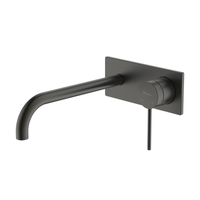 OLIVERI VENICE CURVED WALL MIXER SET GUN METAL