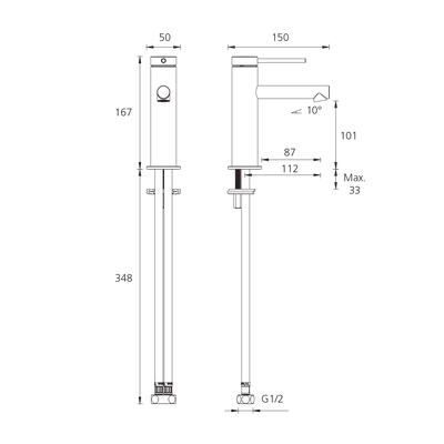 OLIVERI VENICE LEAD FREE STRAIGHT BASIN MIXER 167MM CHROME