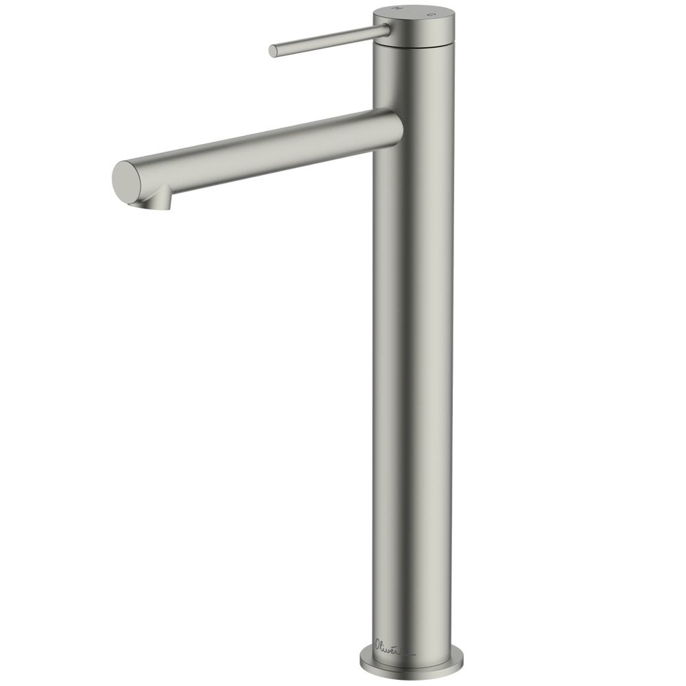 OLIVERI VENICE STRAIGHT TOWER BASIN MIXER 318MM BRUSHED NICKEL