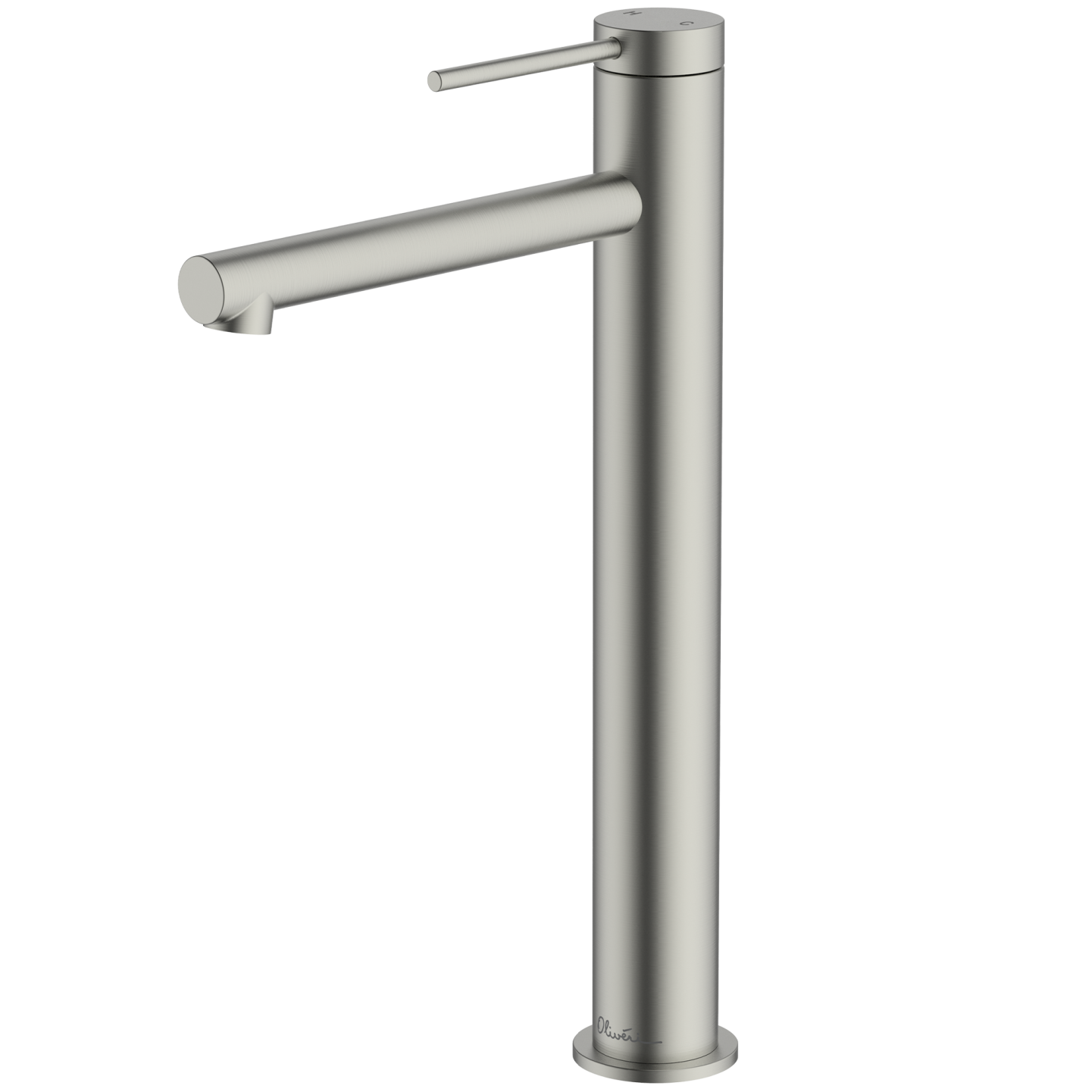 OLIVERI VENICE LEAD FREE STRAIGHT TOWER BASIN MIXER 318MM BRUSHED NICKEL