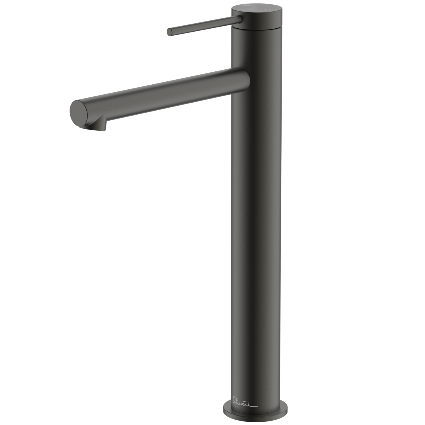 OLIVERI VENICE LEAD FREE STRAIGHT TOWER BASIN MIXER 318MM GUN METAL