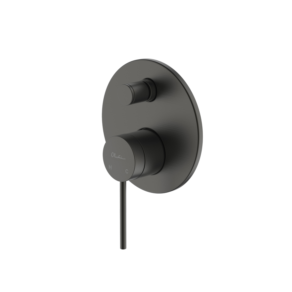 OLIVERI VENICE WALL MIXER WITH DIVERTER 183MM GUN METAL
