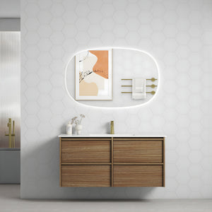 AULIC VENETTA HARVEST OAK 1200MM SINGLE BOWL FRAMED WALL HUNG VANITY