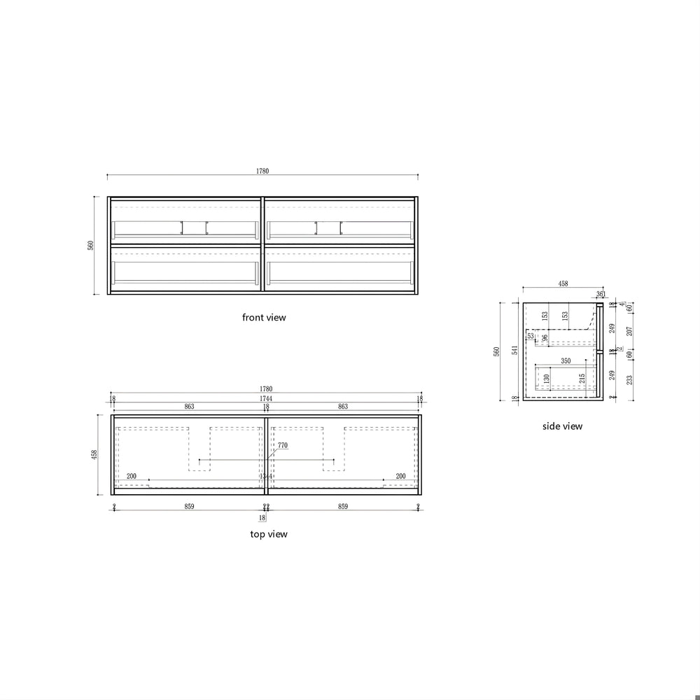 AULIC VENETTA HARVEST OAK 1800MM DOUBLE BOWL FLUTED WALL HUNG VANITY