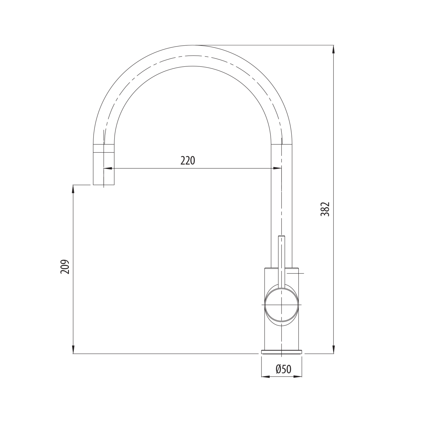 OLIVERI VENICE LEAD FREE PULL OUT GOOSE NECK KITCHEN MIXER 382MM MATTE BLACK