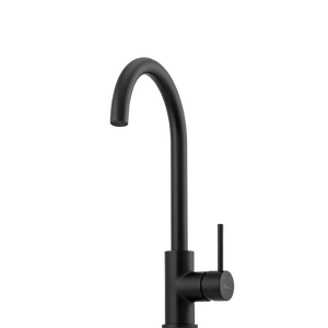 OLIVERI VENICE GOOSE NECK KITCHEN MIXER 362MM MATTE BLACK