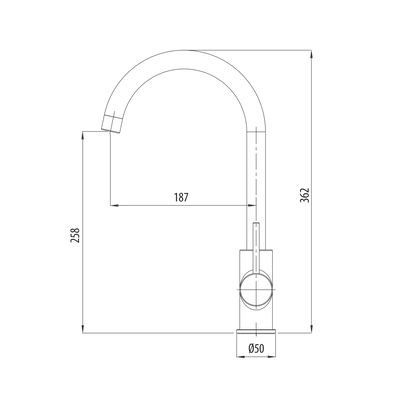 OLIVERI VENICE LEAD FREE GOOSE NECK KITCHEN MIXER 362MM CHROME