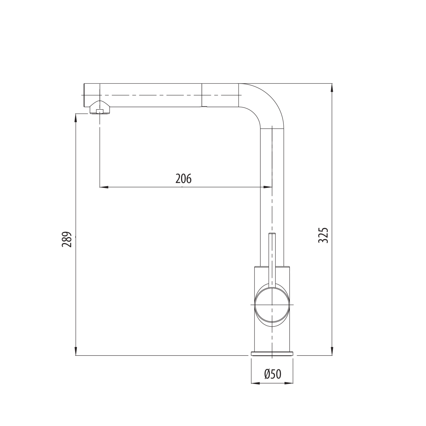 OLIVERI VENICE LEAD FREE PULL OUT RIGHT ANGLE KITCHEN MIXER 325MM MATTE BLACK