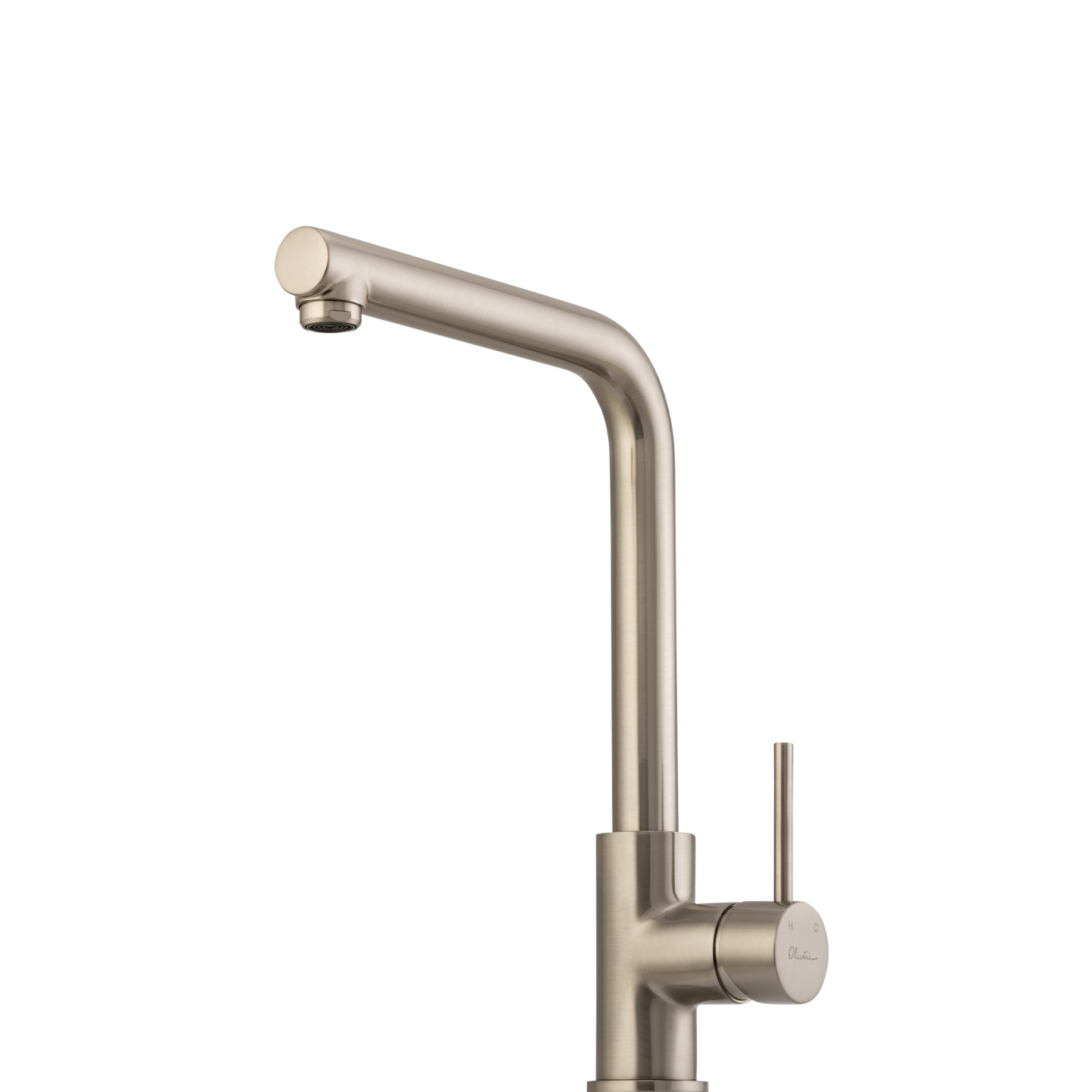 OLIVERI VENICE RIGHT ANGLE KITCHEN MIXER 325MM BRUSHED NICKEL
