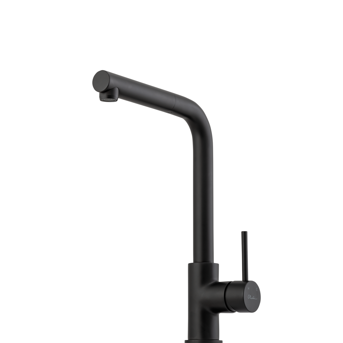 OLIVERI VENICE PULL OUT RIGHT ANGLE KITCHEN MIXER 325MM MATTE BLACK