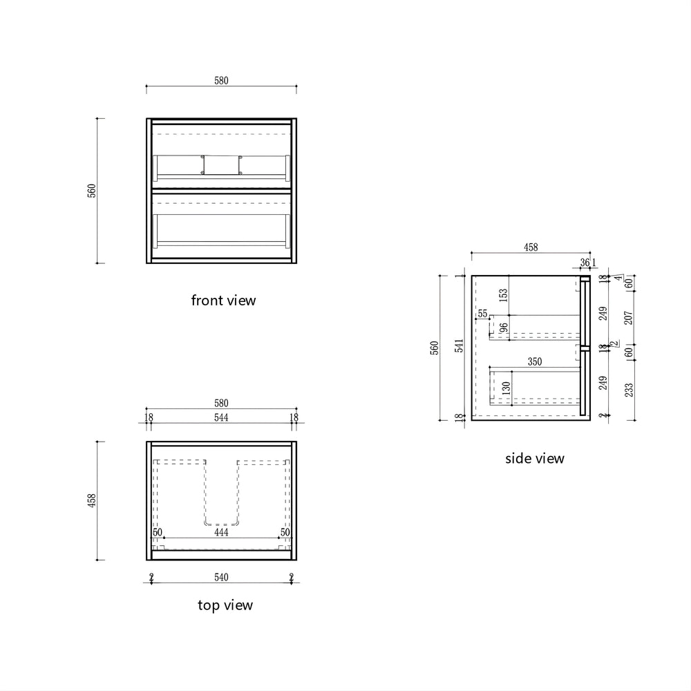 AULIC VENETTA HARVEST OAK 600MM SINGLE BOWL FLUTED WALL HUNG VANITY