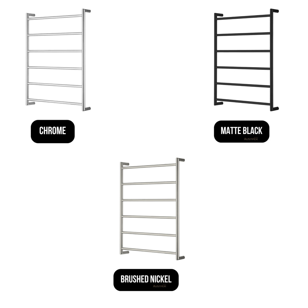 OLIVERI VENICE STAINLESS STEEL HEATED TOWEL LADDER MATTE BLACK 800MM