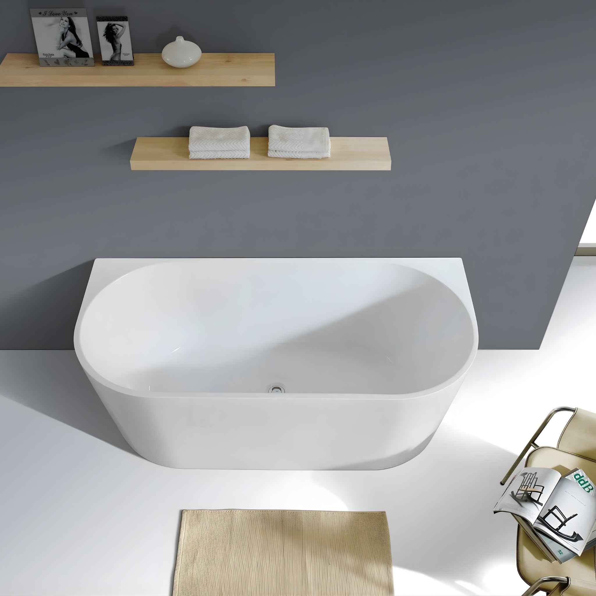 INFINITY VENUS BACK-TO-WALL BATHTUB GLOSS WHITE (AVAILABLE IN 1400MM, 1500MM, AND 1700MM)