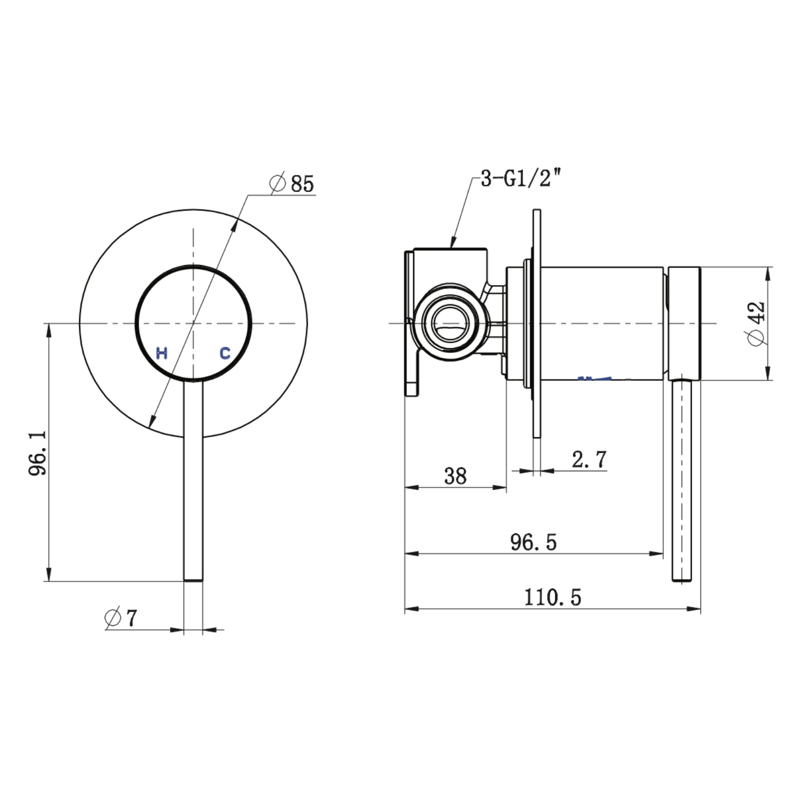 JOHNSON SUISSE VENEZIA SHOWER MIXER COMPLETE KIT BRUSHED BRASS
