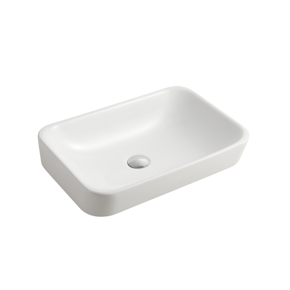 OLIVERI VIENNA RECTANGULAR ABOVE COUNTER TOP BASIN WHITE 550MM