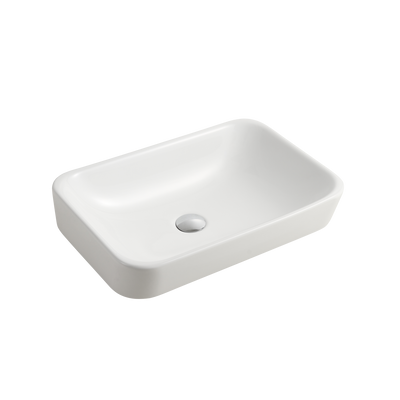 OLIVERI VIENNA RECTANGULAR ABOVE COUNTER TOP BASIN WHITE 550MM
