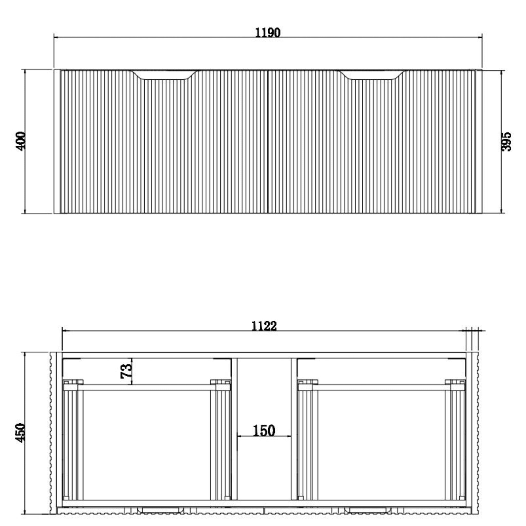 RIVA VIENNA BROWN OAK 1200MM SINGLE BOWL WALL HUNG VANITY