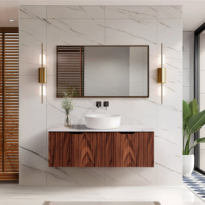 RIVA VIENNA BROWN OAK 1200MM SINGLE BOWL WALL HUNG VANITY