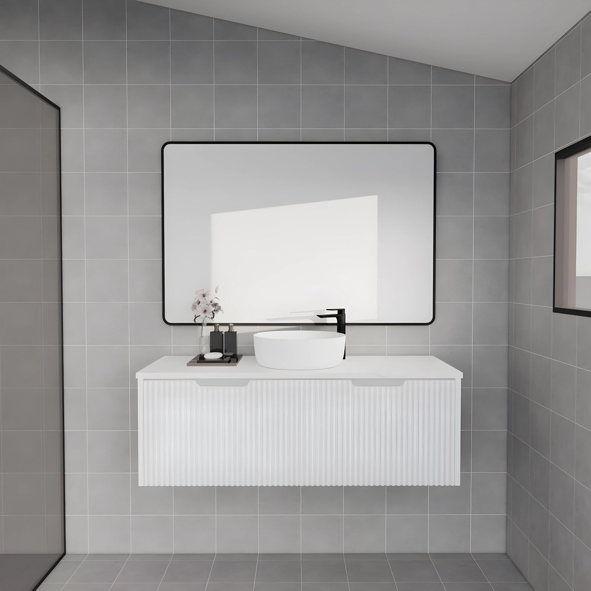 RIVA VIENNA MATTE WHITE 1200MM SINGLE BOWL WALL HUNG VANITY