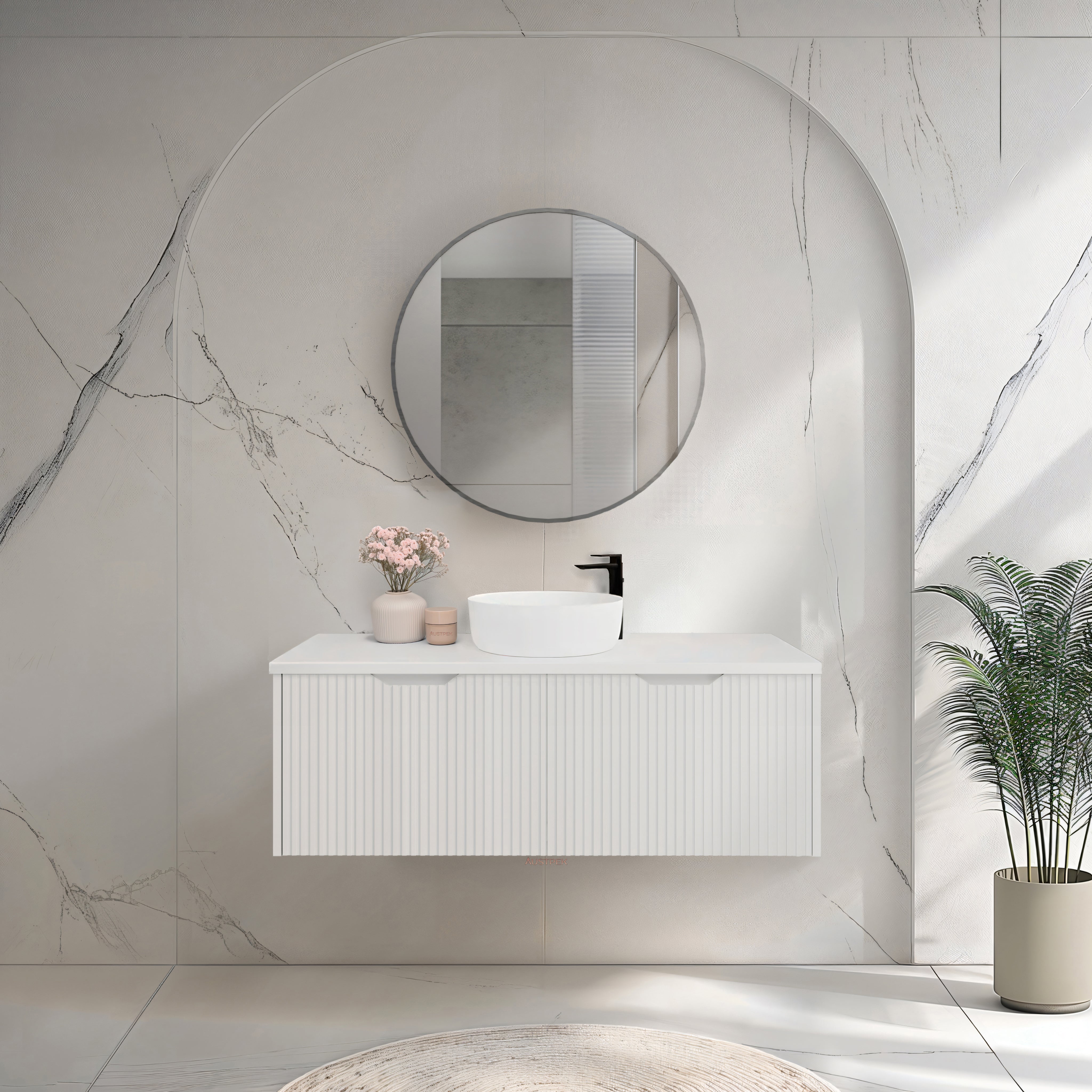 RIVA VIENNA MATTE WHITE 1200MM SINGLE BOWL WALL HUNG VANITY
