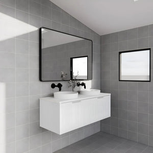 RIVA VIENNA MATTE WHITE 1200MM DOUBLE BOWL WALL HUNG VANITY