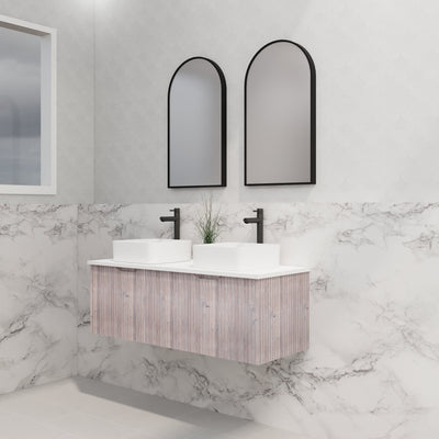 RIVA VIENNA WHITE OAK 1200MM DOUBLE BOWL WALL HUNG VANITY