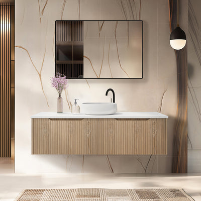 RIVA VIENNA AMERICAN OAK 1500MM SINGLE BOWL WALL HUNG VANITY