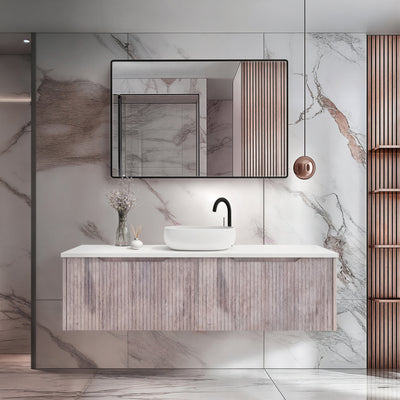 RIVA VIENNA WHITE OAK 1500MM SINGLE BOWL WALL HUNG VANITY