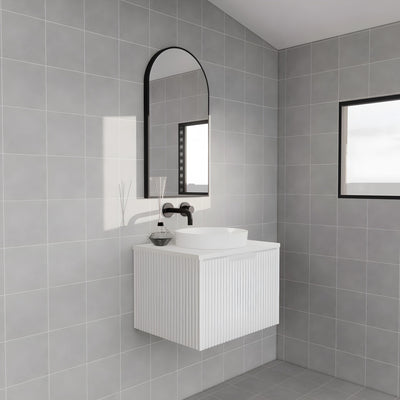RIVA VIENNA MATTE WHITE 600MM SINGLE BOWL WALL HUNG VANITY