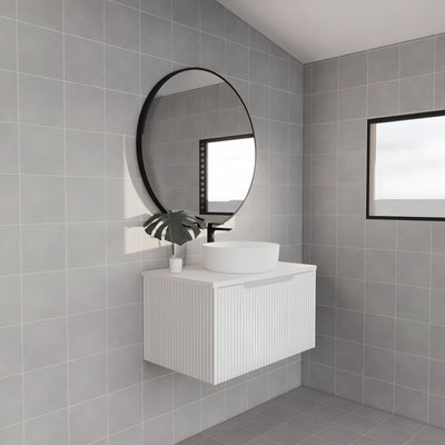 RIVA VIENNA MATTE WHITE 750MM SINGLE BOWL WALL HUNG VANITY
