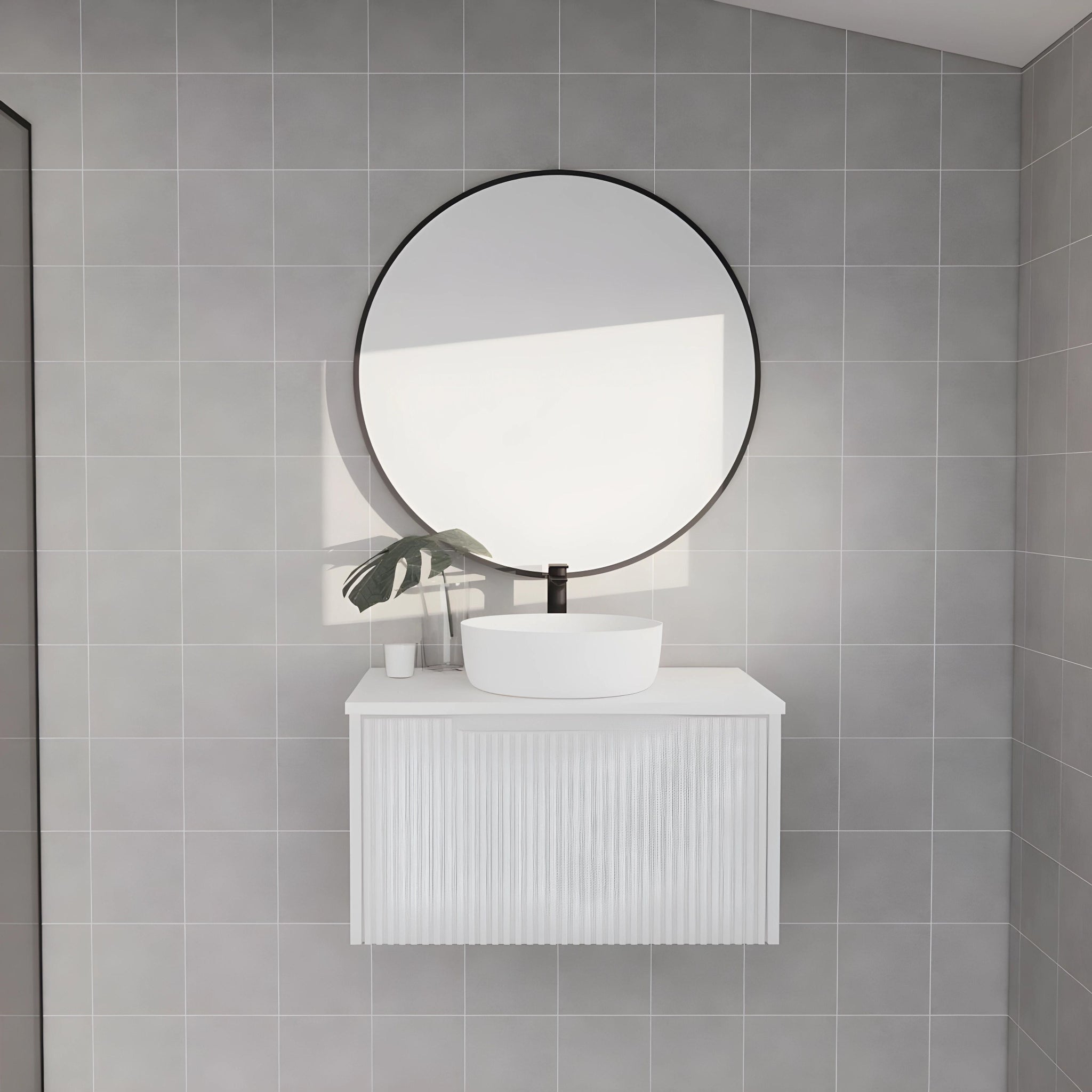 RIVA VIENNA MATTE WHITE 750MM SINGLE BOWL WALL HUNG VANITY