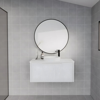 RIVA VIENNA MATTE WHITE 900MM SINGLE BOWL WALL HUNG VANITY