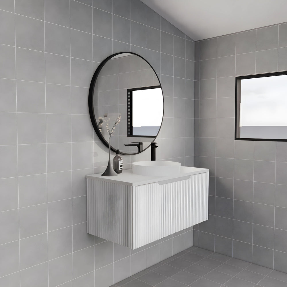 RIVA VIENNA MATTE WHITE 900MM SINGLE BOWL WALL HUNG VANITY