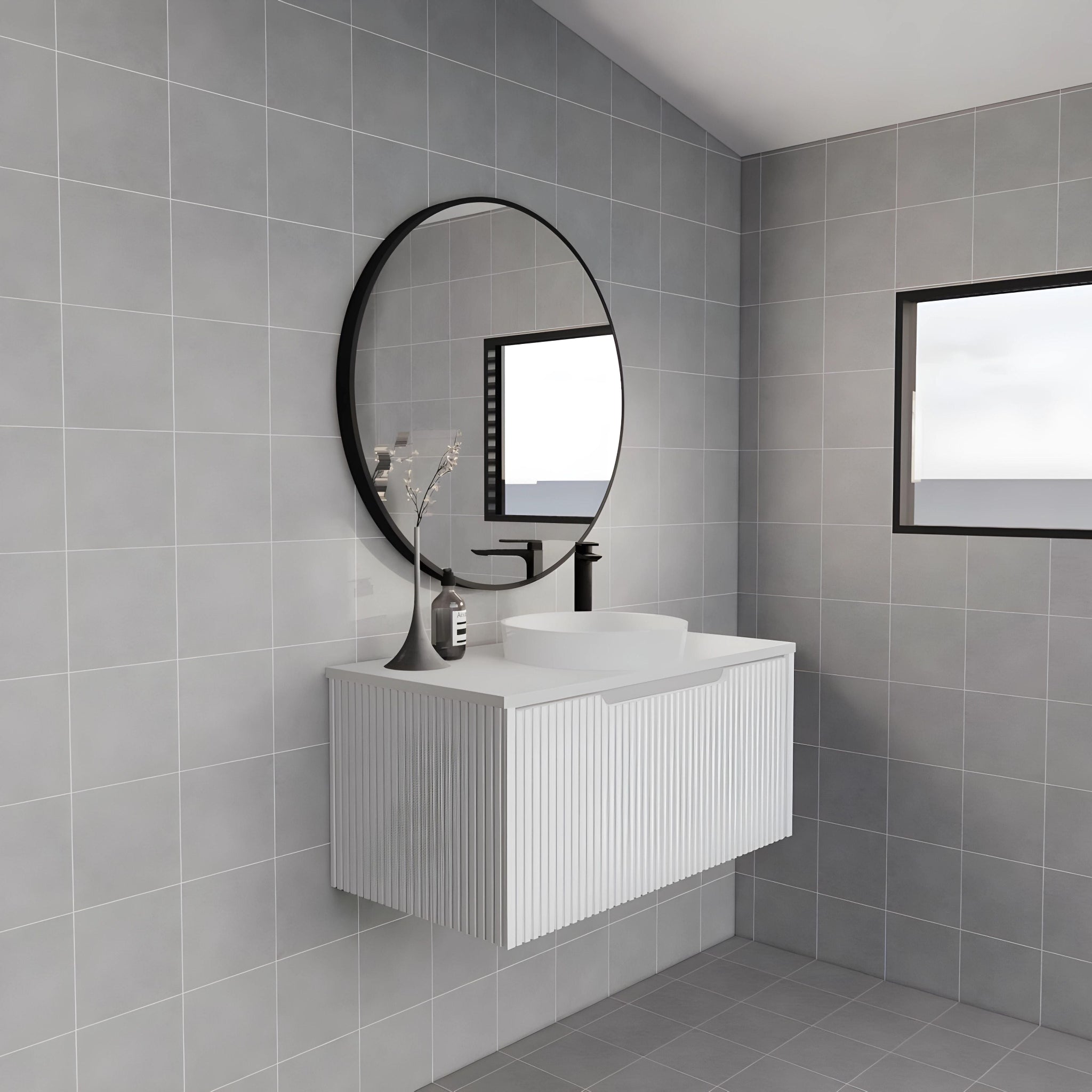 RIVA VIENNA MATTE WHITE 900MM SINGLE BOWL WALL HUNG VANITY
