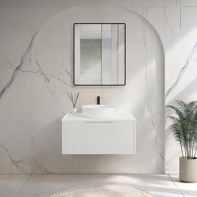 RIVA VIENNA MATTE WHITE 900MM SINGLE BOWL WALL HUNG VANITY