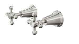 LINSOL VINTAGE CROSS HANDLE WALL TOP ASSEMBLIES BRUSHED NICKEL