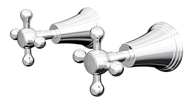 LINSOL VINTAGE CROSS HANDLE WALL TOP ASSEMBLIES CHROME