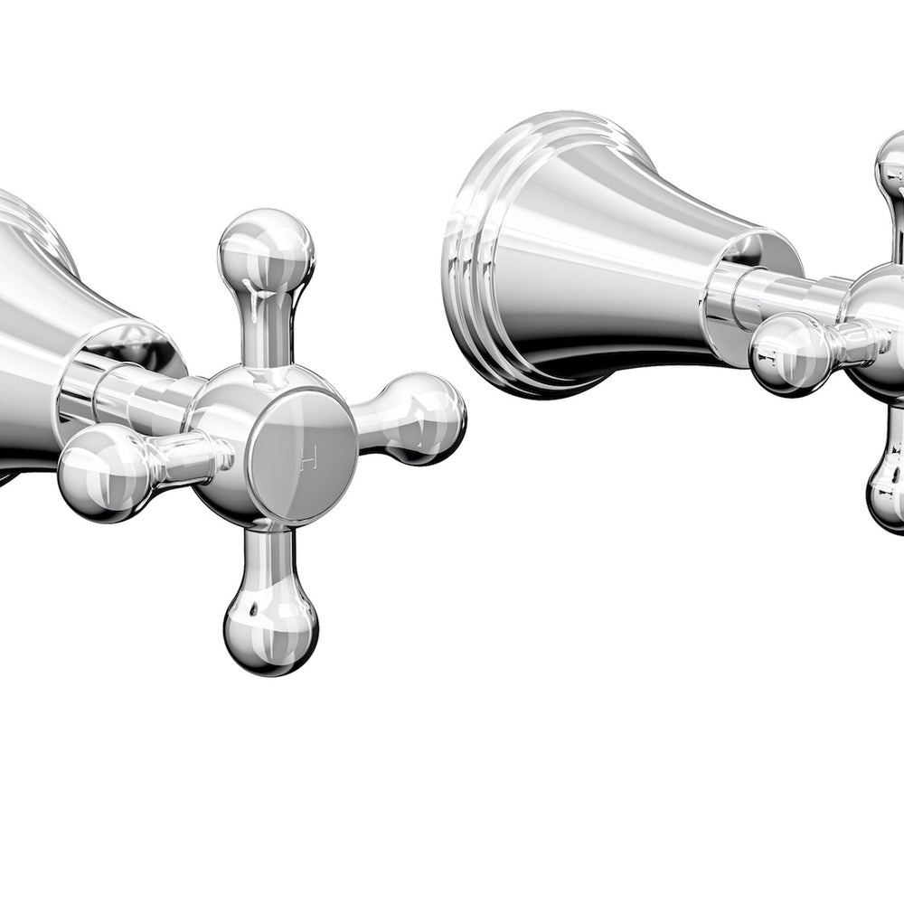 LINSOL VINTAGE CROSS HANDLE WALL TOP ASSEMBLIES CHROME