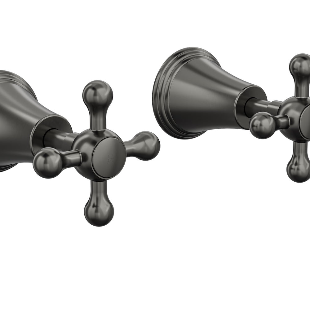LINSOL VINTAGE CROSS HANDLE WALL TOP ASSEMBLIES GUN METAL