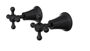 LINSOL VINTAGE CROSS HANDLE WALL TOP ASSEMBLIES MATTE BLACK
