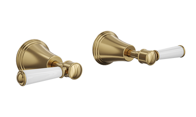 LINSOL VINTAGE LEVER HANDLE WALL TOP ASSEMBLIES BRUSHED BRASS