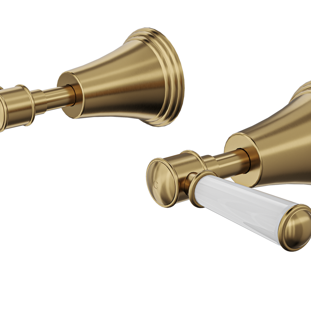 LINSOL VINTAGE LEVER HANDLE WALL TOP ASSEMBLIES BRUSHED BRASS