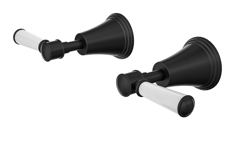 LINSOL VINTAGE LEVER HANDLE WALL TOP ASSEMBLIES MATTE BLACK