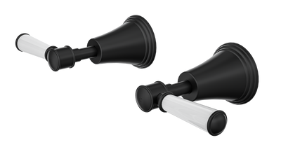 LINSOL VINTAGE LEVER HANDLE WALL TOP ASSEMBLIES MATTE BLACK