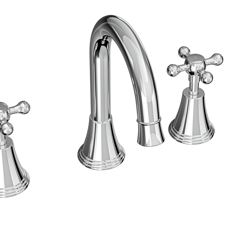 LINSOL VINTAGE CROSS HANDLE BASIN SET CHROME
