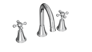 LINSOL VINTAGE CROSS HANDLE BASIN SET CHROME