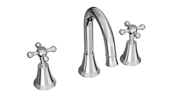 LINSOL VINTAGE CROSS HANDLE BASIN SET CHROME