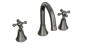 LINSOL VINTAGE CROSS HANDLE BASIN SET GUN METAL