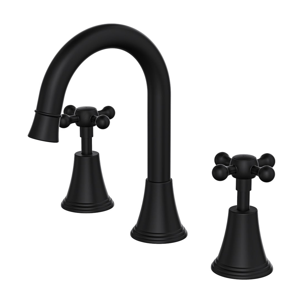 LINSOL VINTAGE CROSS HANDLE BASIN SET MATTE BLACK